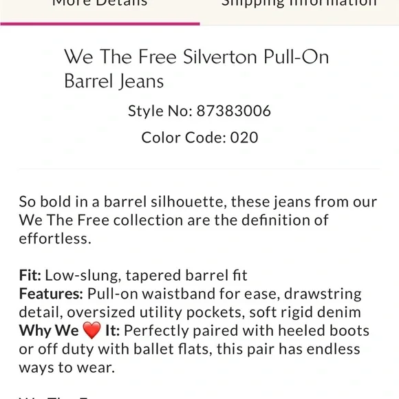 Free People We The Free Silverton Pull-on Barrel Jeans Brown / Chocolate M - Picture 13 of 13